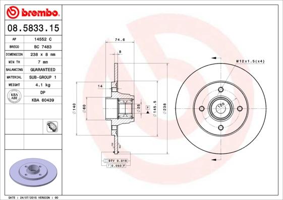 Breco BC 7483 - Disque de frein cwaw.fr