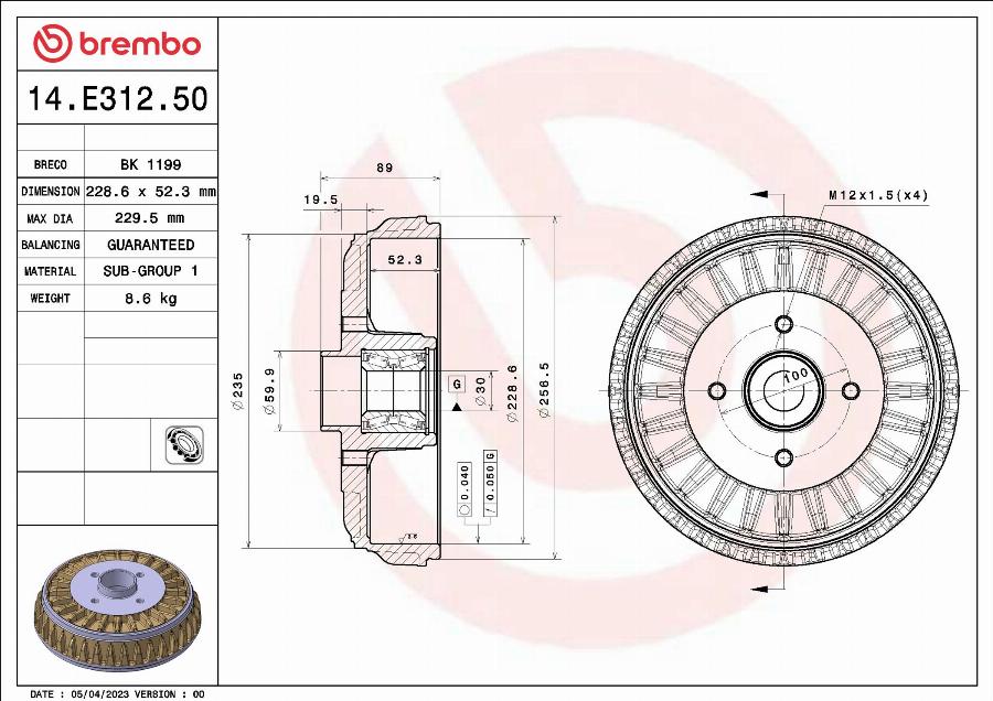 Breco BK 1199 - Tambour de frein cwaw.fr