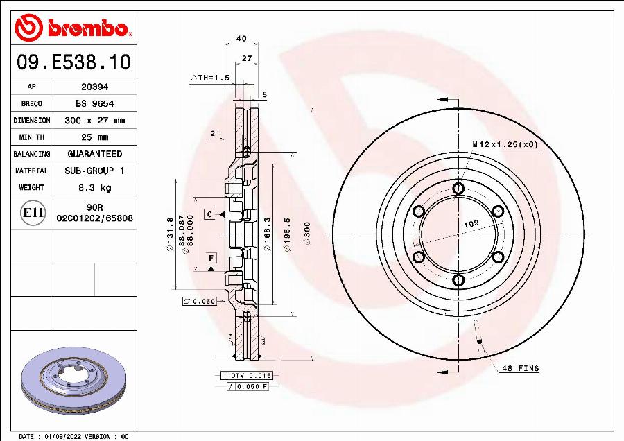 Breco BS 9654 - Disque de frein cwaw.fr