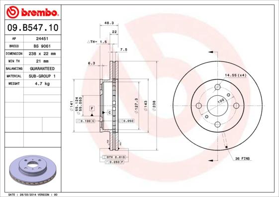 Breco BS 9061 - Disque de frein cwaw.fr