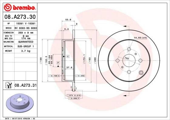 Breco BS 6083 - Disque de frein cwaw.fr