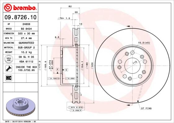 Breco BS 8434 - Disque de frein cwaw.fr