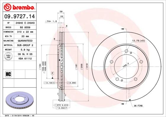 Breco BS 8559 - Disque de frein cwaw.fr