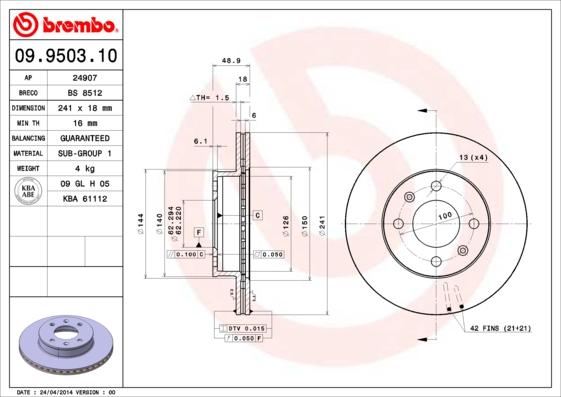 Breco BS 8512 - Disque de frein cwaw.fr