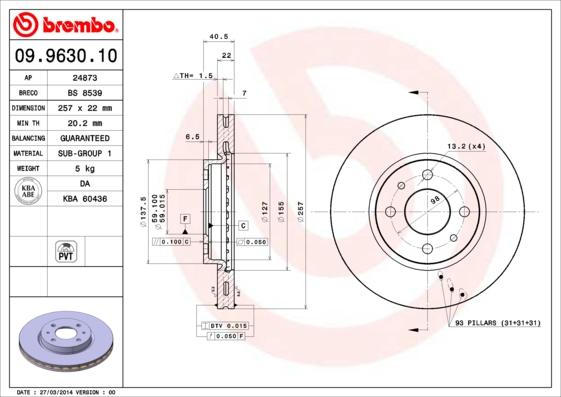 Breco BS 8539 - Disque de frein cwaw.fr