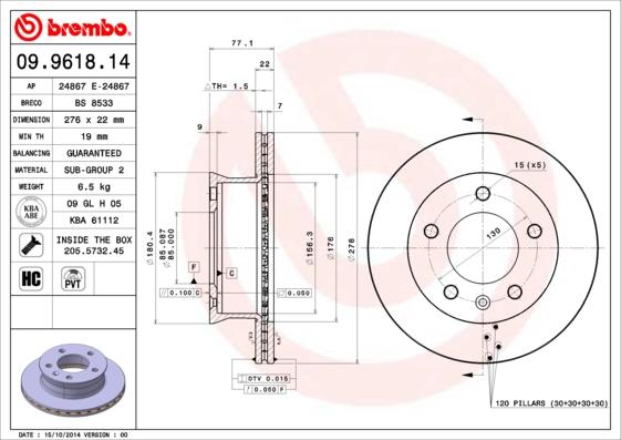 Breco BS 8533 - Disque de frein cwaw.fr