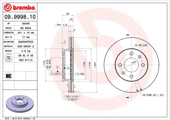 Breco BS 8644 - Disque de frein cwaw.fr