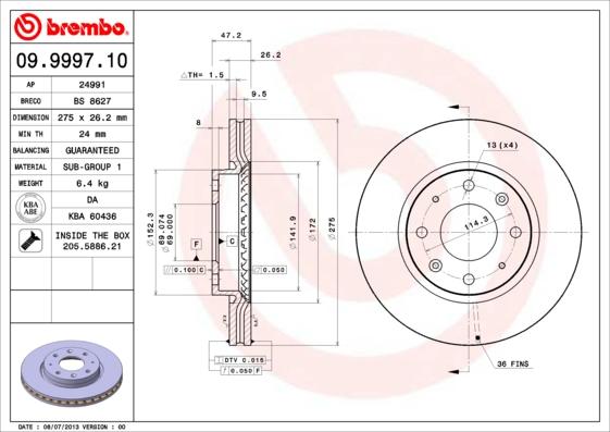 Breco BS 8627 - Disque de frein cwaw.fr