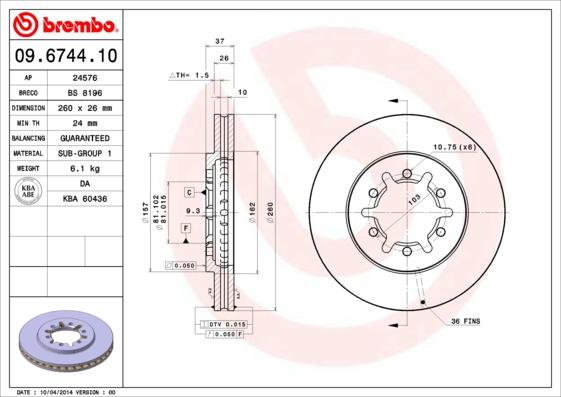 Breco BS 8196 - Disque de frein cwaw.fr