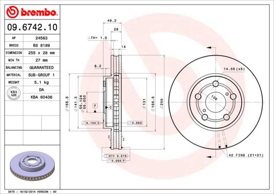 Breco BS 8189 - Disque de frein cwaw.fr