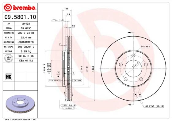 Breco BS 8135 - Disque de frein cwaw.fr