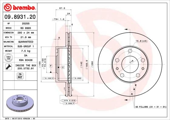 Breco BS 8865 - Disque de frein cwaw.fr