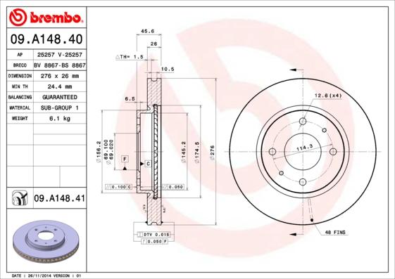 Breco BS 8867 - Disque de frein cwaw.fr