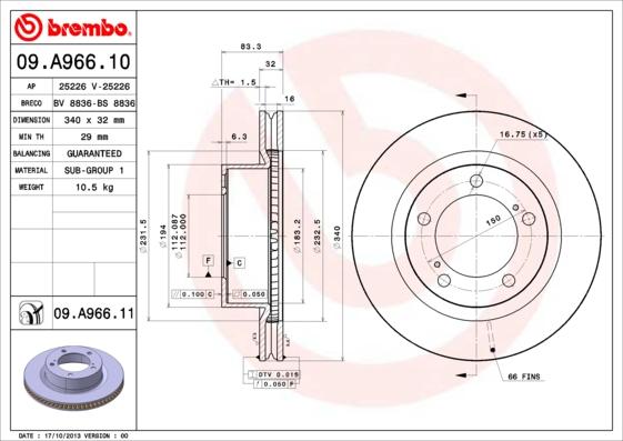 Breco BS 8836 - Disque de frein cwaw.fr