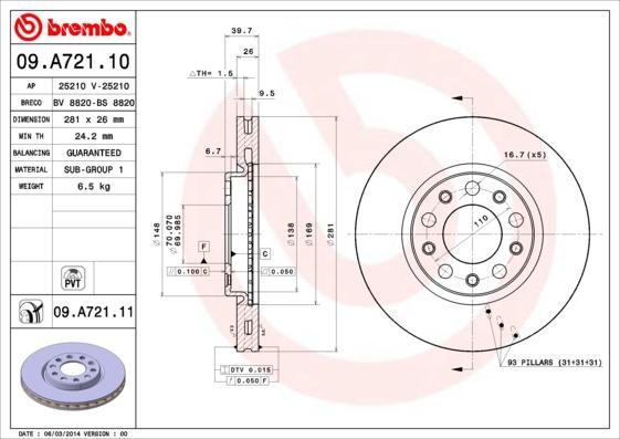 Breco BS 8820 - Disque de frein cwaw.fr