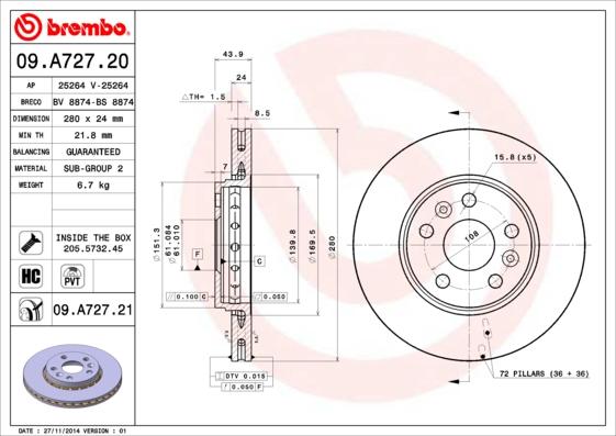 Breco BS 8874 - Disque de frein cwaw.fr