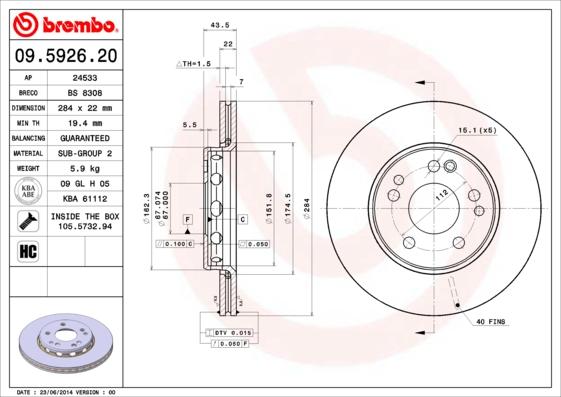 Breco BS 8308 - Disque de frein cwaw.fr