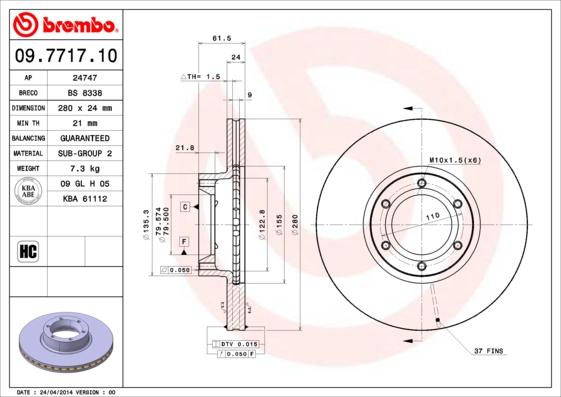 Breco BS 8338 - Disque de frein cwaw.fr