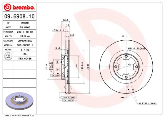 Breco BS 8260 - Disque de frein cwaw.fr