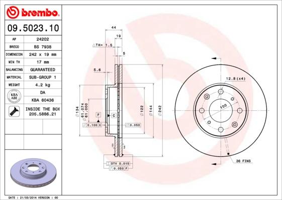 Breco BS 7938 - Disque de frein cwaw.fr