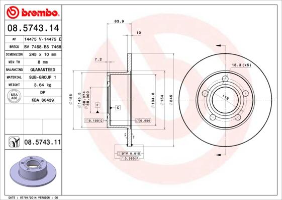 Breco BS 7468 - Disque de frein cwaw.fr