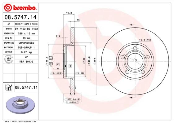 Breco BS 7463 - Disque de frein cwaw.fr