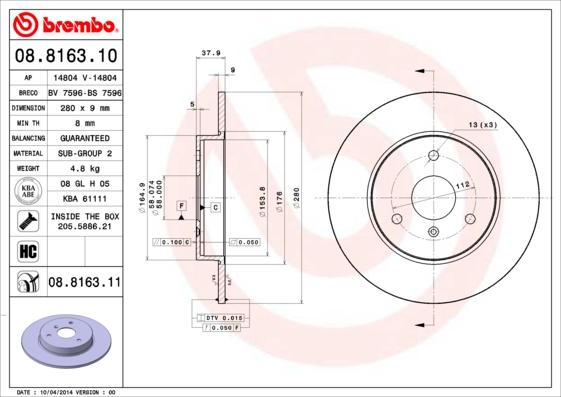 Breco BS 7596 - Disque de frein cwaw.fr