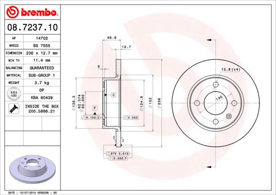 Breco BS 7555 - Disque de frein cwaw.fr