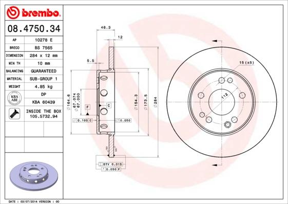 Breco BS 7565 - Disque de frein cwaw.fr