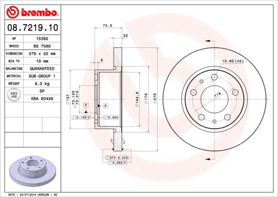 Breco BS 7580 - Disque de frein cwaw.fr