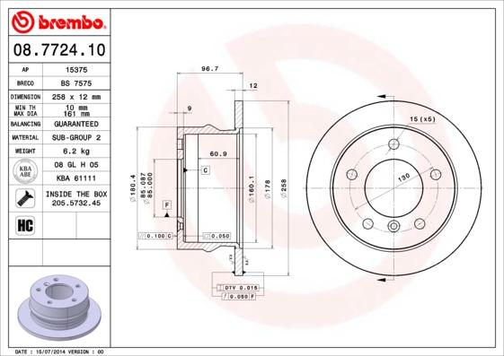 Breco BS 7575 - Disque de frein cwaw.fr