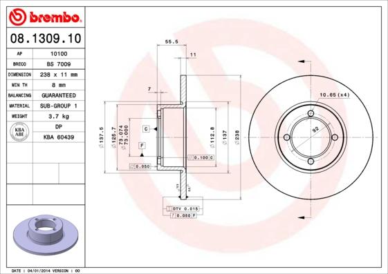 Breco BS 7009 - Disque de frein cwaw.fr