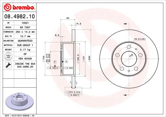 Breco BS 7367 - Disque de frein cwaw.fr