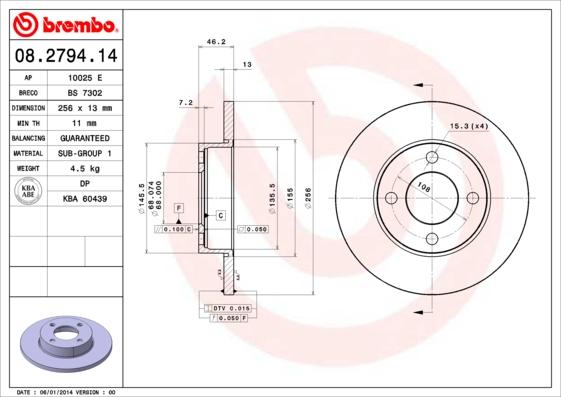 Breco BS 7302 - Disque de frein cwaw.fr