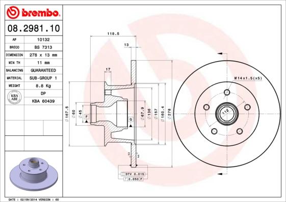 Breco BS 7313 - Disque de frein cwaw.fr