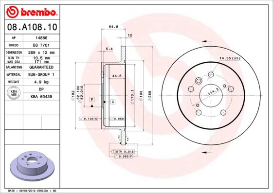 Breco BS 7701 - Disque de frein cwaw.fr