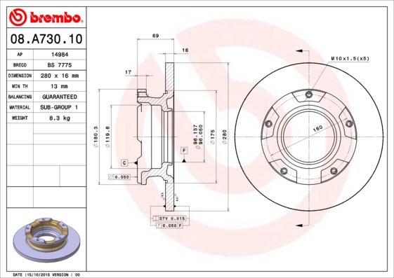 Breco BS 7775 - Disque de frein cwaw.fr