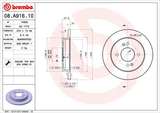 Breco BS 7776 - Disque de frein cwaw.fr