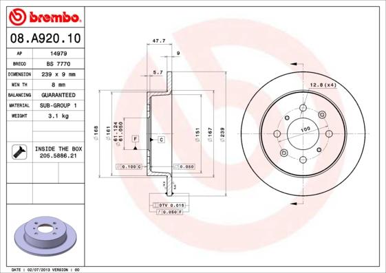 Breco BS 7770 - Disque de frein cwaw.fr