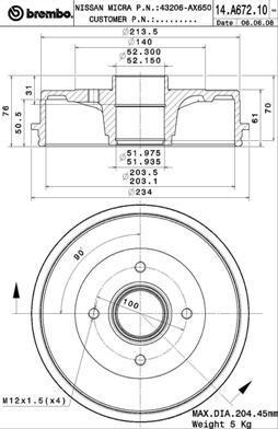 Breco BT 1672 - Tambour de frein cwaw.fr