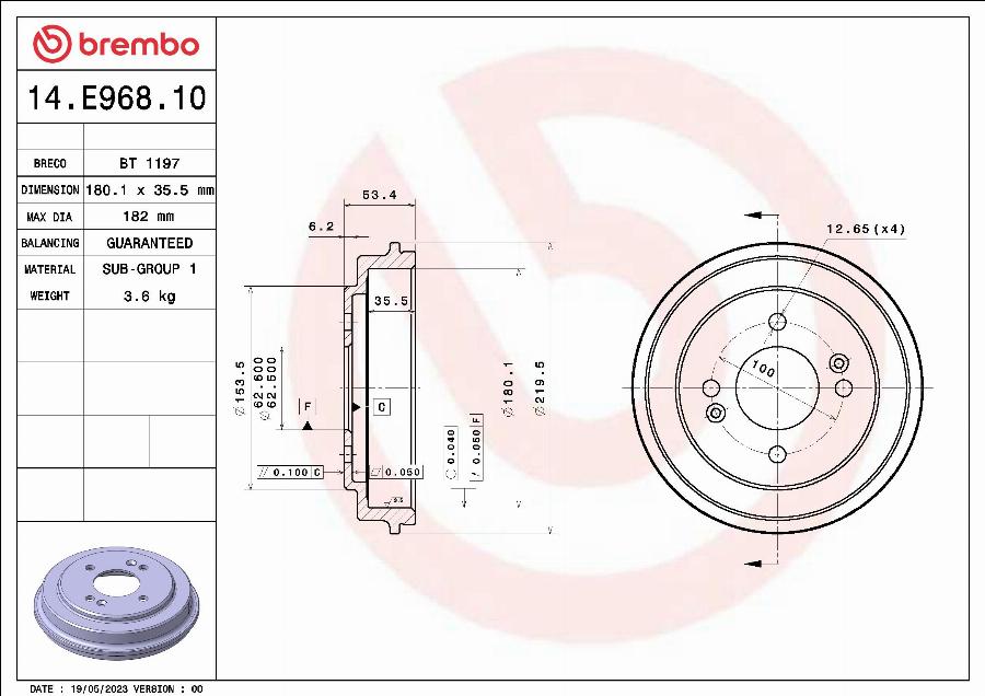 Breco BT 1197 - Tambour de frein cwaw.fr