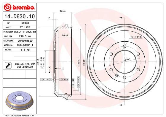 Breco BT1170 - Tambour de frein cwaw.fr