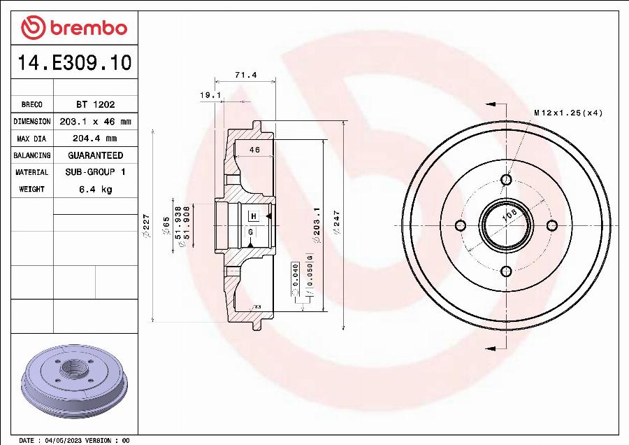 Breco BT 1202 - Tambour de frein cwaw.fr