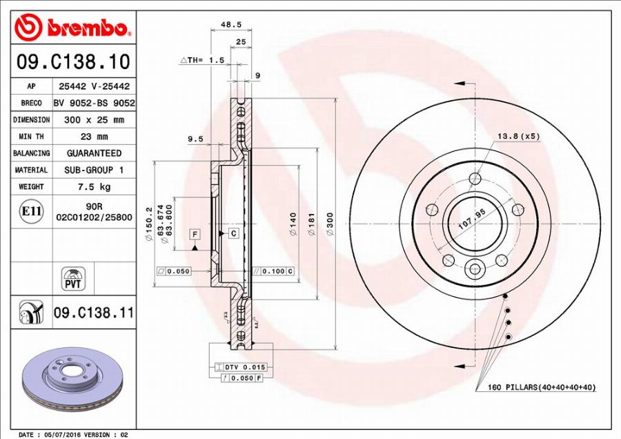 Breco BV 9052 - Disque de frein cwaw.fr