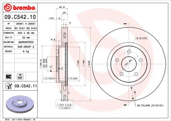 Breco BV 9161 - Disque de frein cwaw.fr