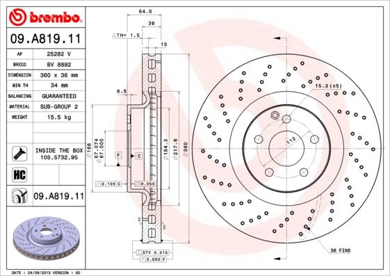 Breco BV 8892 - Disque de frein cwaw.fr