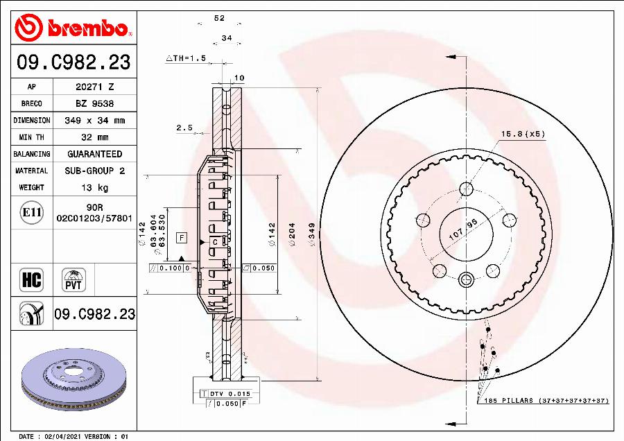 Breco BZ 9538 - Disque de frein cwaw.fr