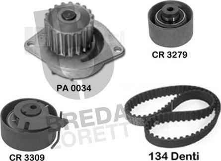 Breda Lorett KPA0079A - Pompe à eau + kit de courroie de distribution cwaw.fr