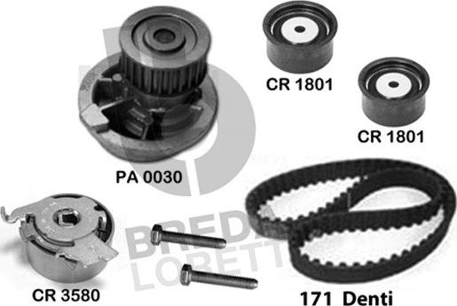 Breda Lorett KPA0159A - Pompe à eau + kit de courroie de distribution cwaw.fr