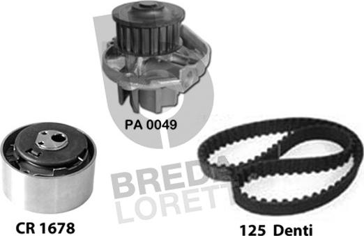 Breda Lorett KPA0165A - Pompe à eau + kit de courroie de distribution cwaw.fr